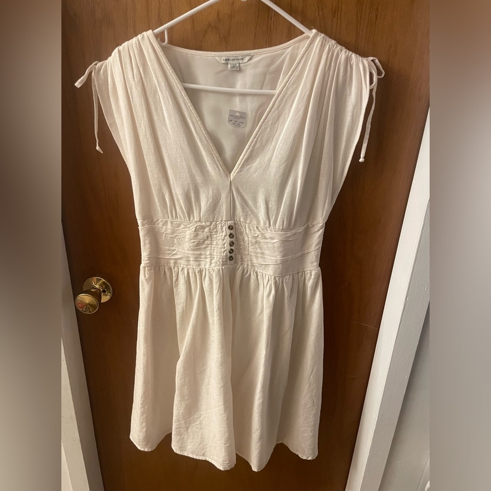 American Eagle White linen dress